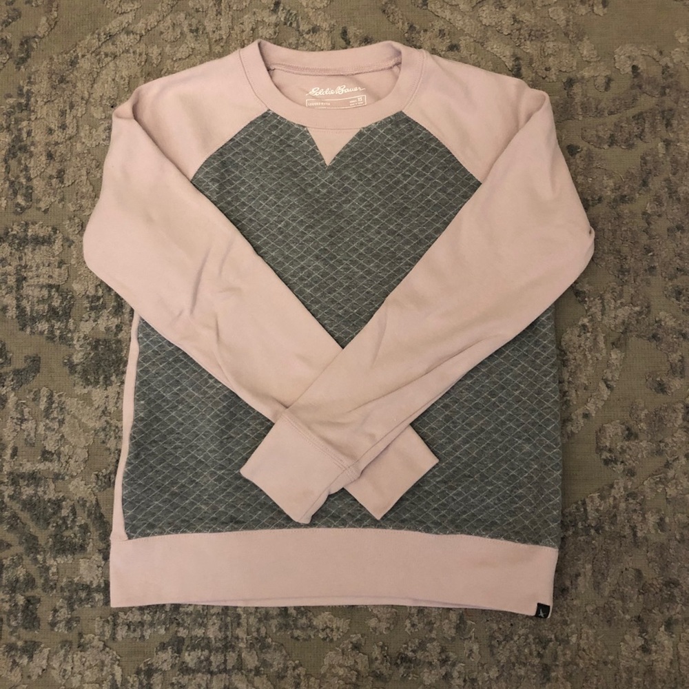 Eddie Bauer lilac and gray sweatshirt